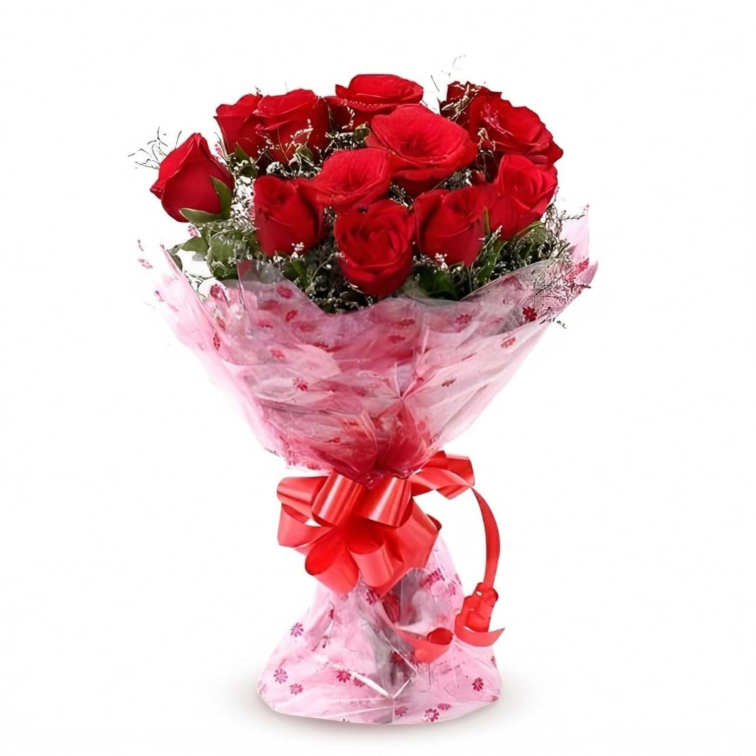Uphaarkart Fresh Red Rose Bouquet | 8 Premium Live Red Roses with Elegant Gift Wrapping | Romantic Flower Bouquet for Birthday, Anniversary, Valentine's Day & Special Occasions