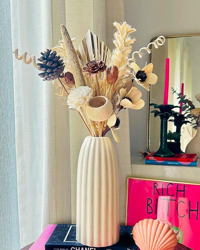 Off-White Ribbed Ceramic...