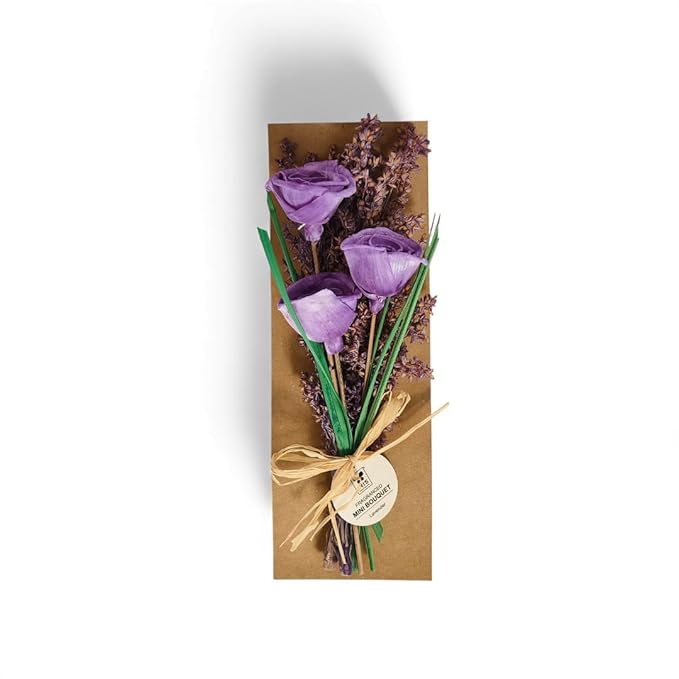 Uphaarkart Mini Lavender Rose Bouquet | Premium Scented Artificial Lavender Flowers | Everlasting Floral Gift for Home Décor & Special Occasions